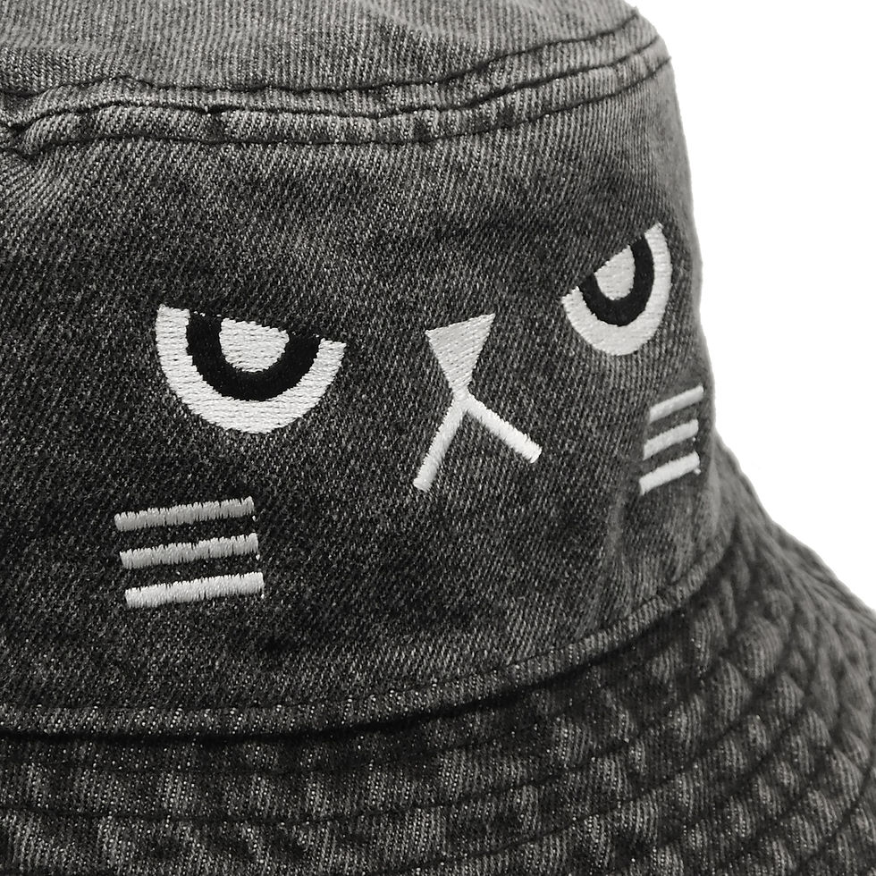 サムネイル： 《EDWARD FAMILY》GEORGE ANGRY FACE BUCKET HAT※BLACK DENIM