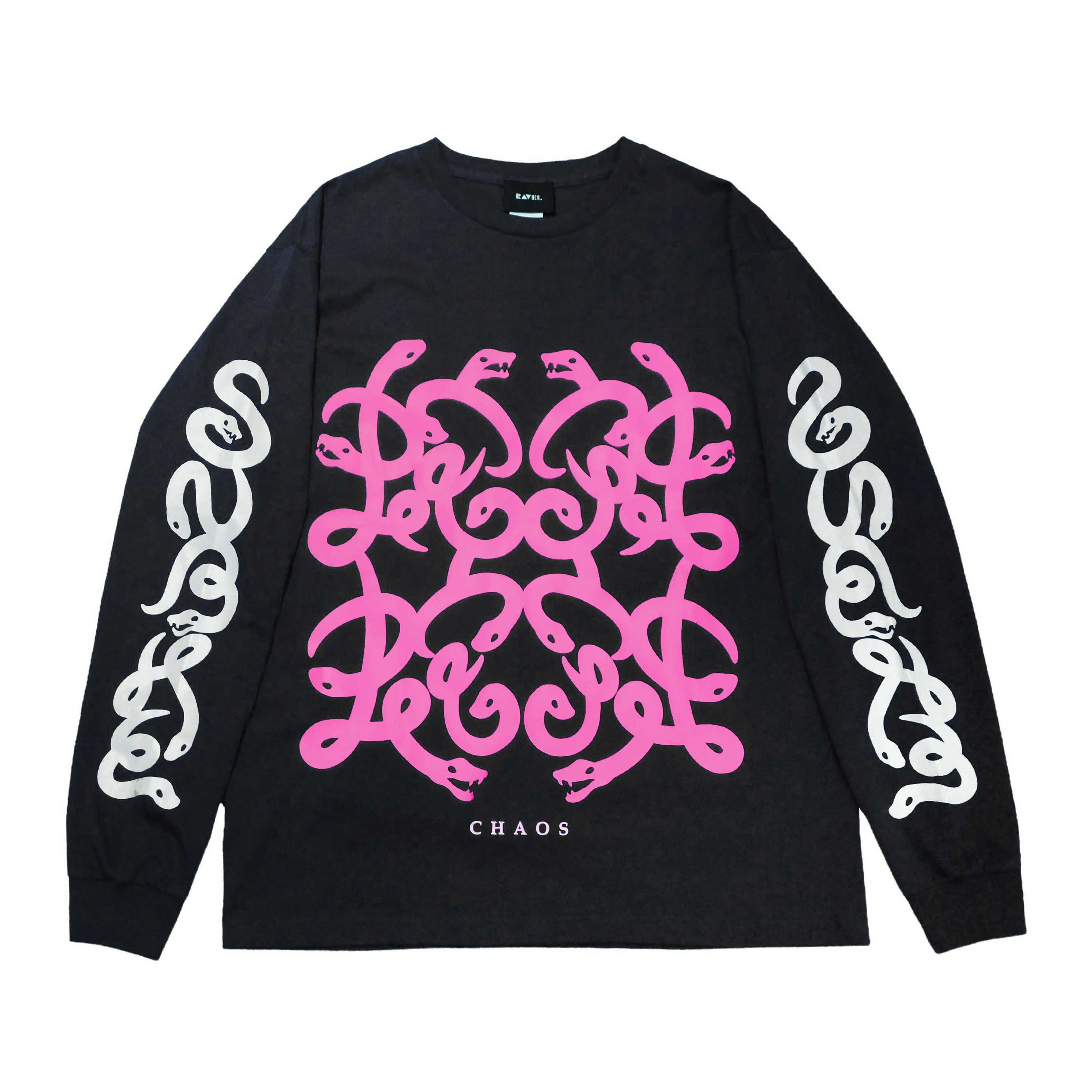 《SNAKE COLLECTION》蛇蛇蛇蛇 L/S T-SHIRTS※BLACK×PINK