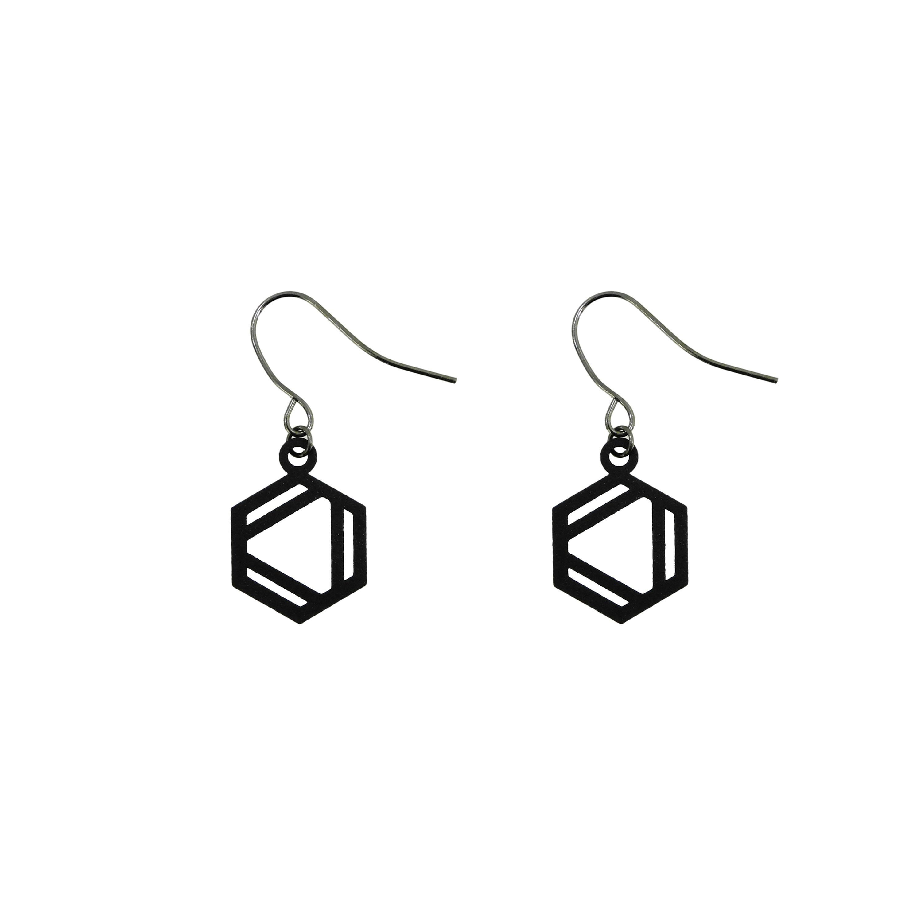 《科学雑貨Scientia》ベンゼンピアス/イヤリング※ブラック