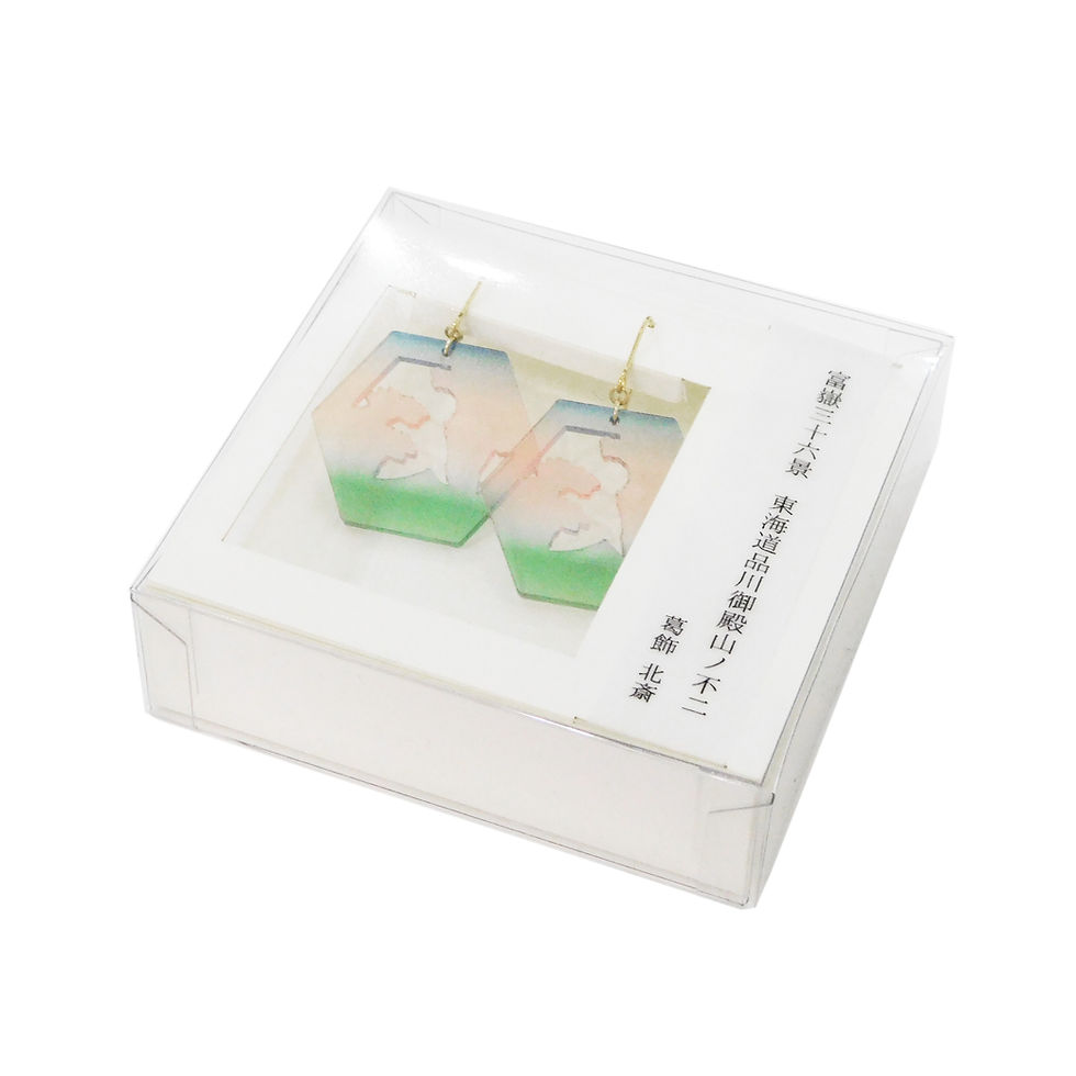 サムネイル： 《IRO LAB》葛飾北斎「東海道品川御殿山ノ不二」ピアス/イヤリング※LARGE