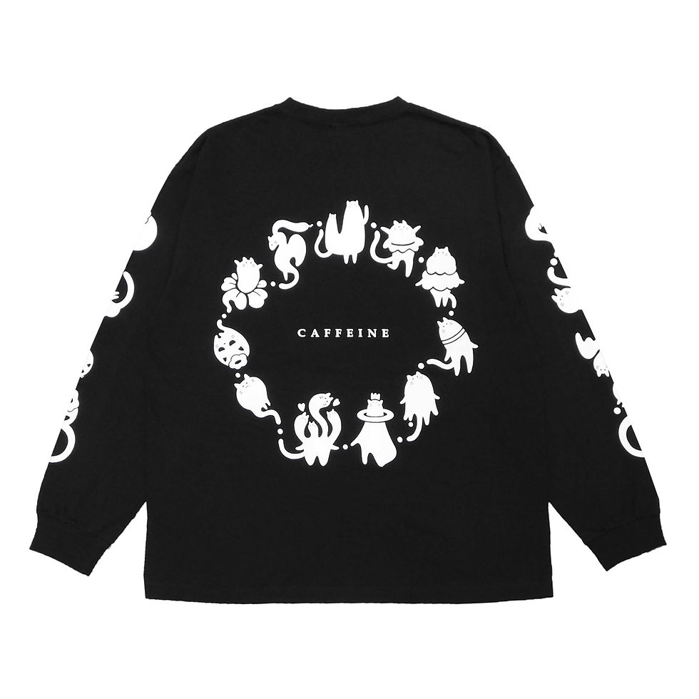 サムネイル： 《CHAOS × CAFFEINE × CAT》L/S T-SHIRTS※BLACK