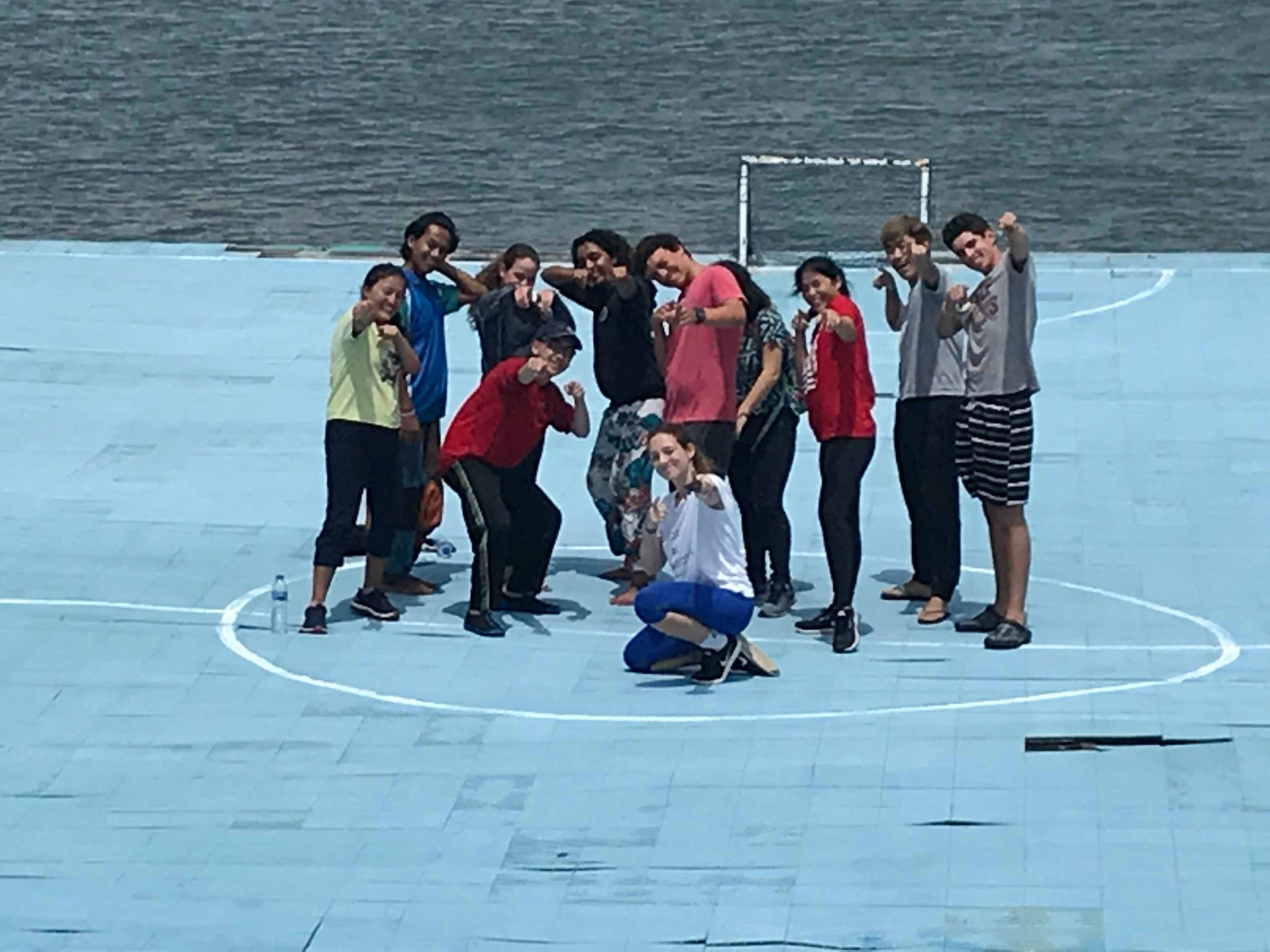 Us and the group doing service there