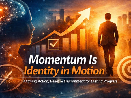 Business growth concept showing identity in motion and rising success