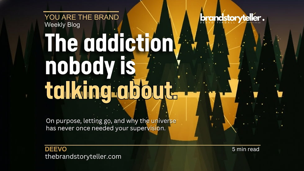 The addiction nobody is talking about blog banner with forest and sunset at dusk