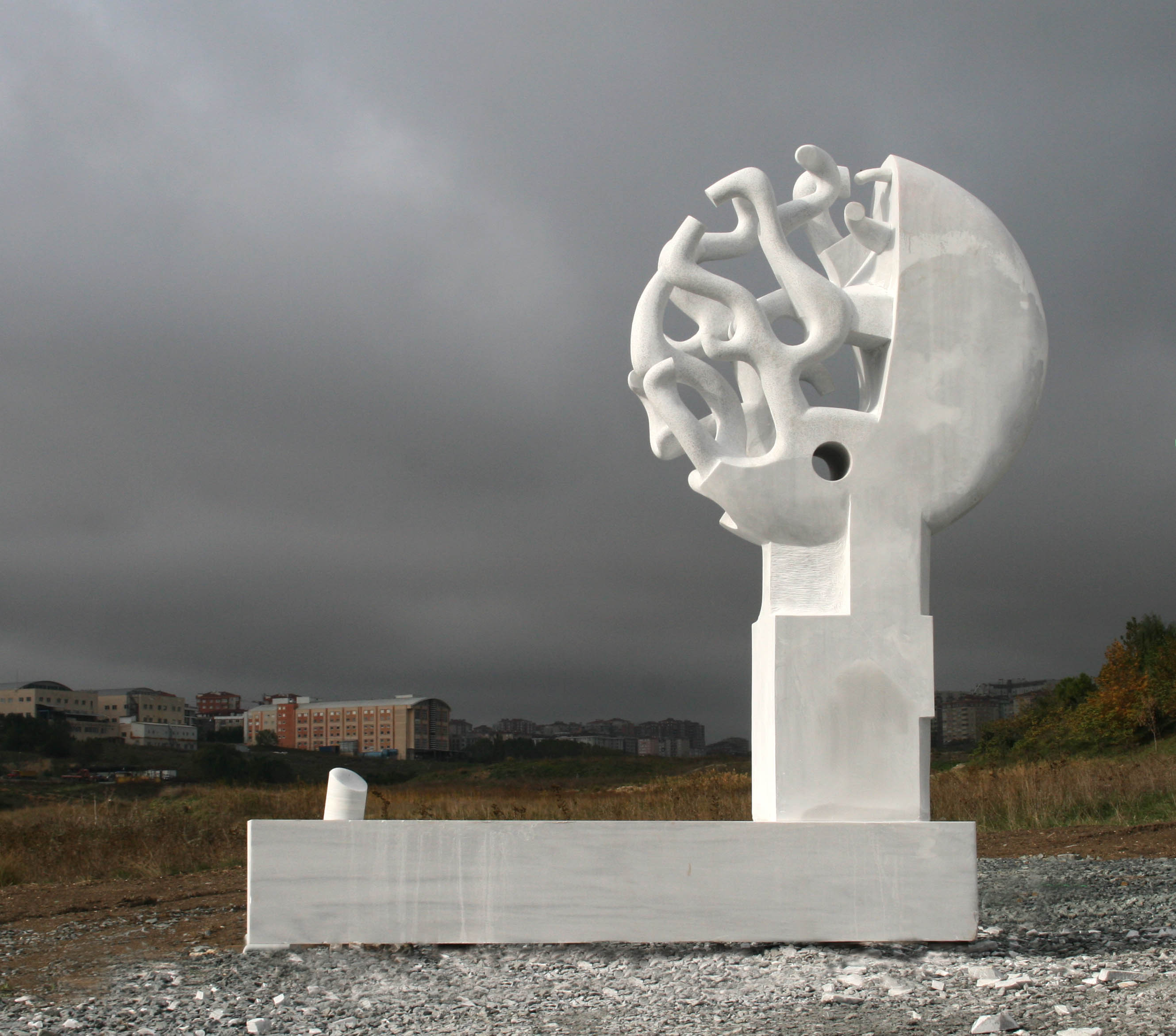 Life pillar, marble, 350x250x150cm, 2014