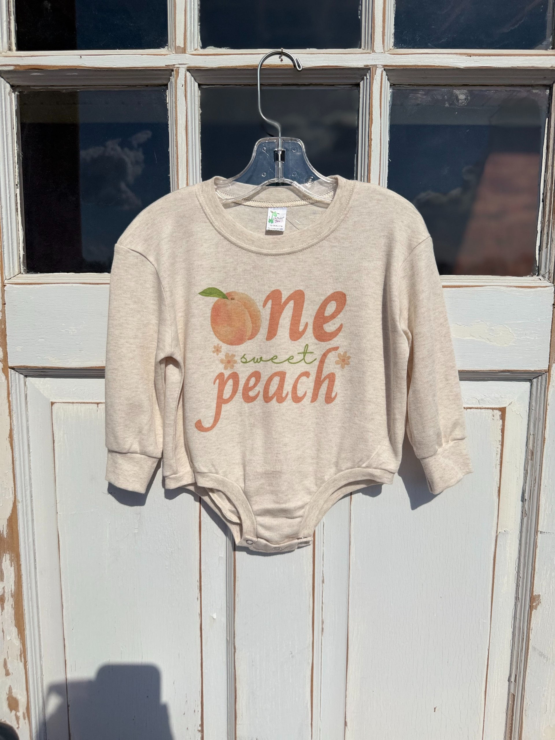 Laughing Giraffe One Sweet Peach Onesie