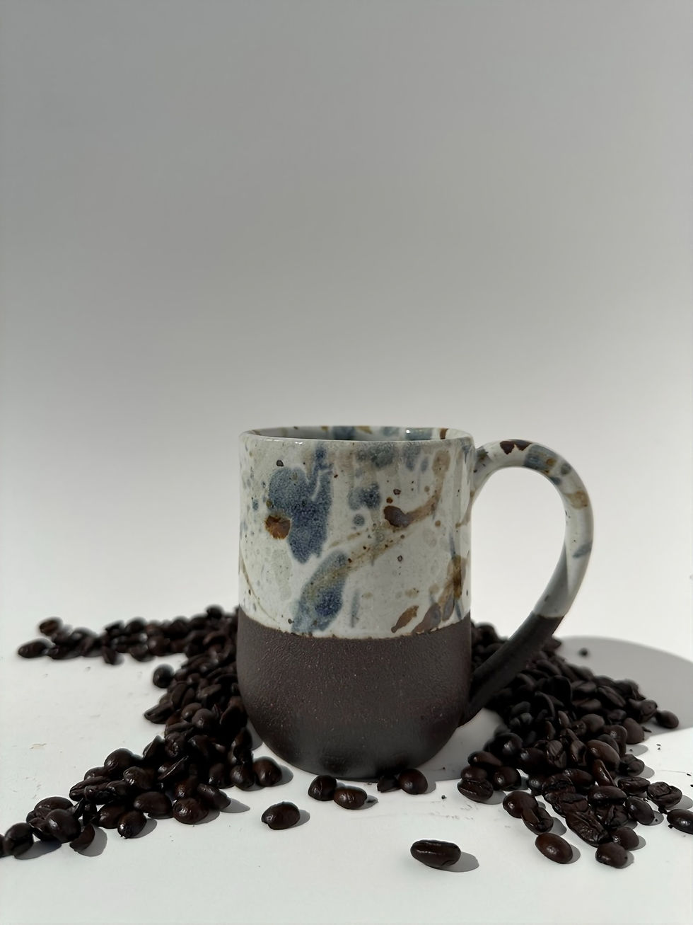 Thumbnail: 8oz paint spotted mug on dark clay