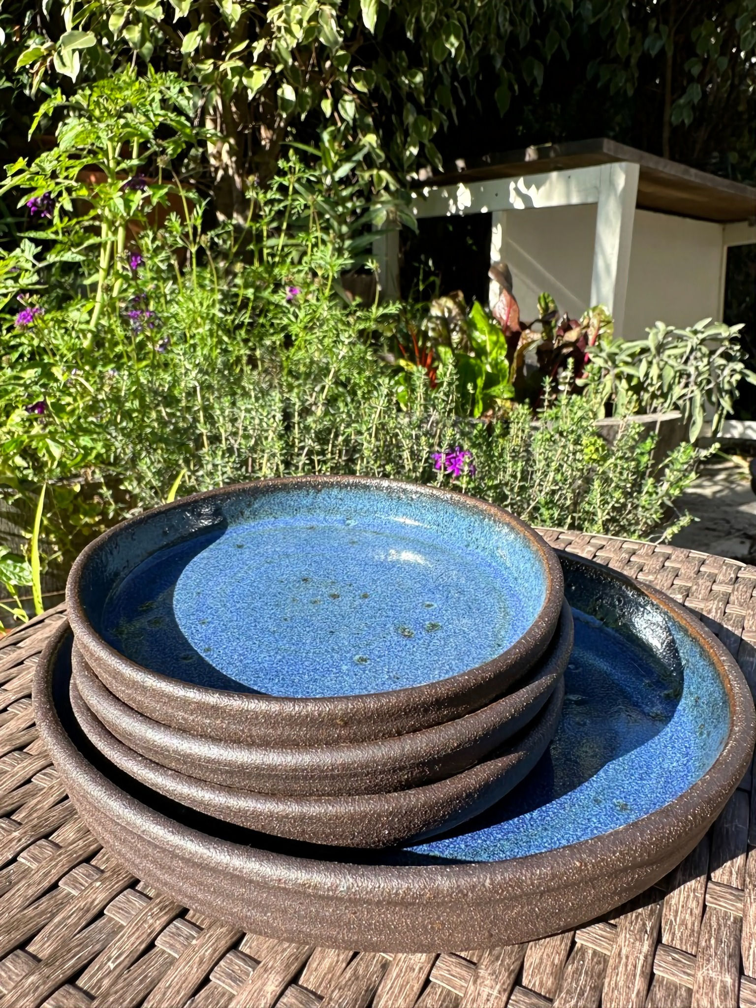 Small Blue Dessert/Appetizer Plates