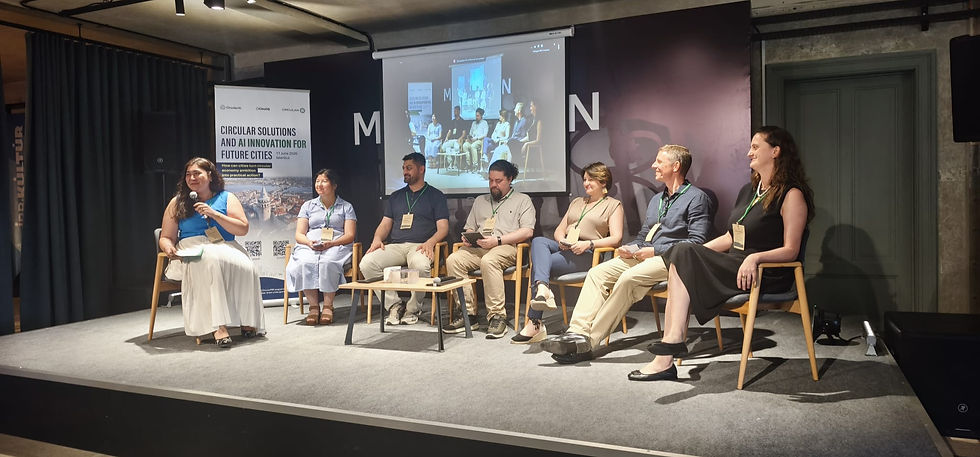 From left to right: Eda Telli (TAGES), Yıldız Münevver Koç (IMM), Gökberk Solmaz (İSTAÇ), Victor Kardeby (RISE), Savina Venkova (ReLondon), Henrik Abrahamsson (RISE), Ana Plavčak (Skupnost občin Slovenije)