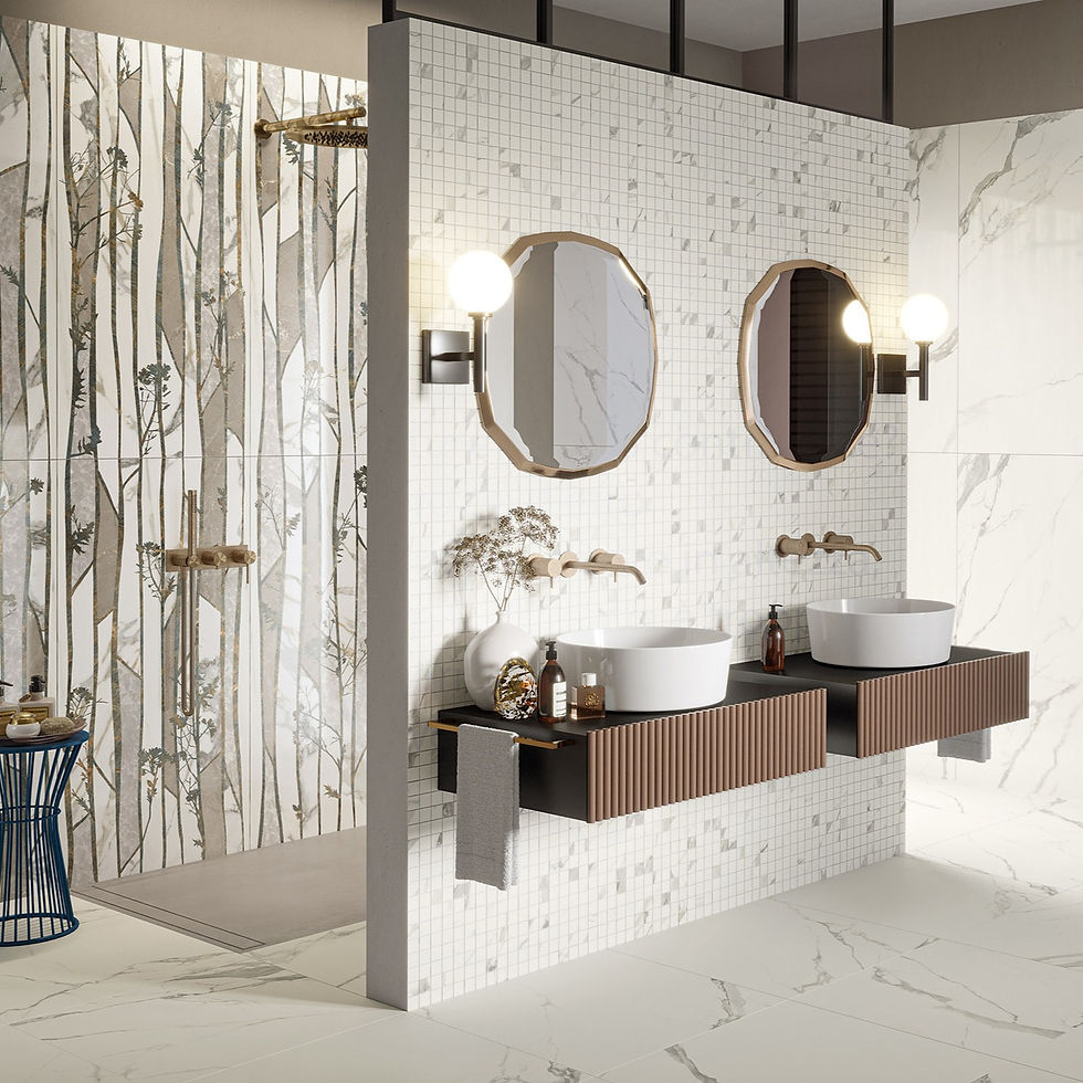 Thumbnail: Porcelain tile like our Pure Marble Statuario can easily be installed on