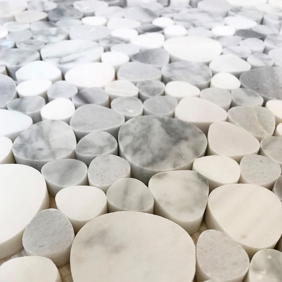 Thumbnail: Pebbles Carrara & White Polished