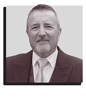 Greyscale photo of Gary Jordan