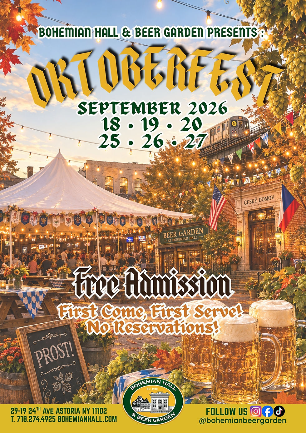 Oktoberfest 2026 at Bohemian Hall & Beer Garden