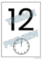 Clock Number Cards