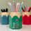 Thumbnail: Teacher Stationery Holder/Pots - Rainbow Surname