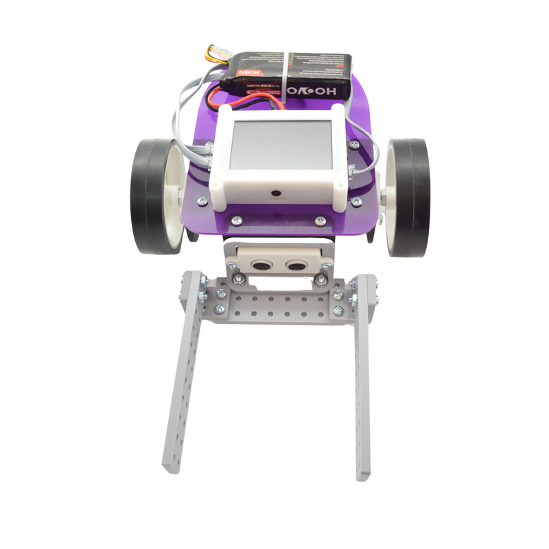 Student-designed mechanical arm built from FlexForge components and attached to Pilot robot