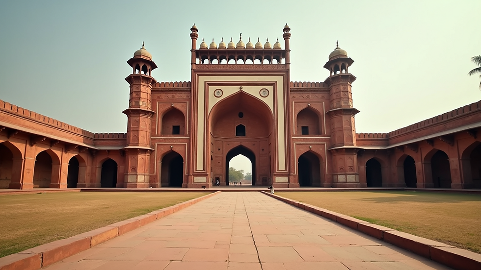 Wide angle view of the Buland Darwaza at Fatehpur Sikri