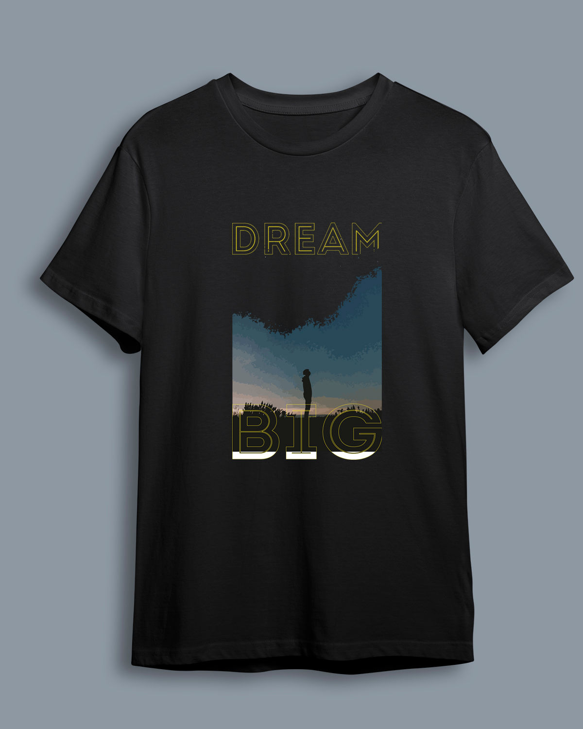 Baskılı Kısa Kollu Unisex Basic_dream-big-quotes