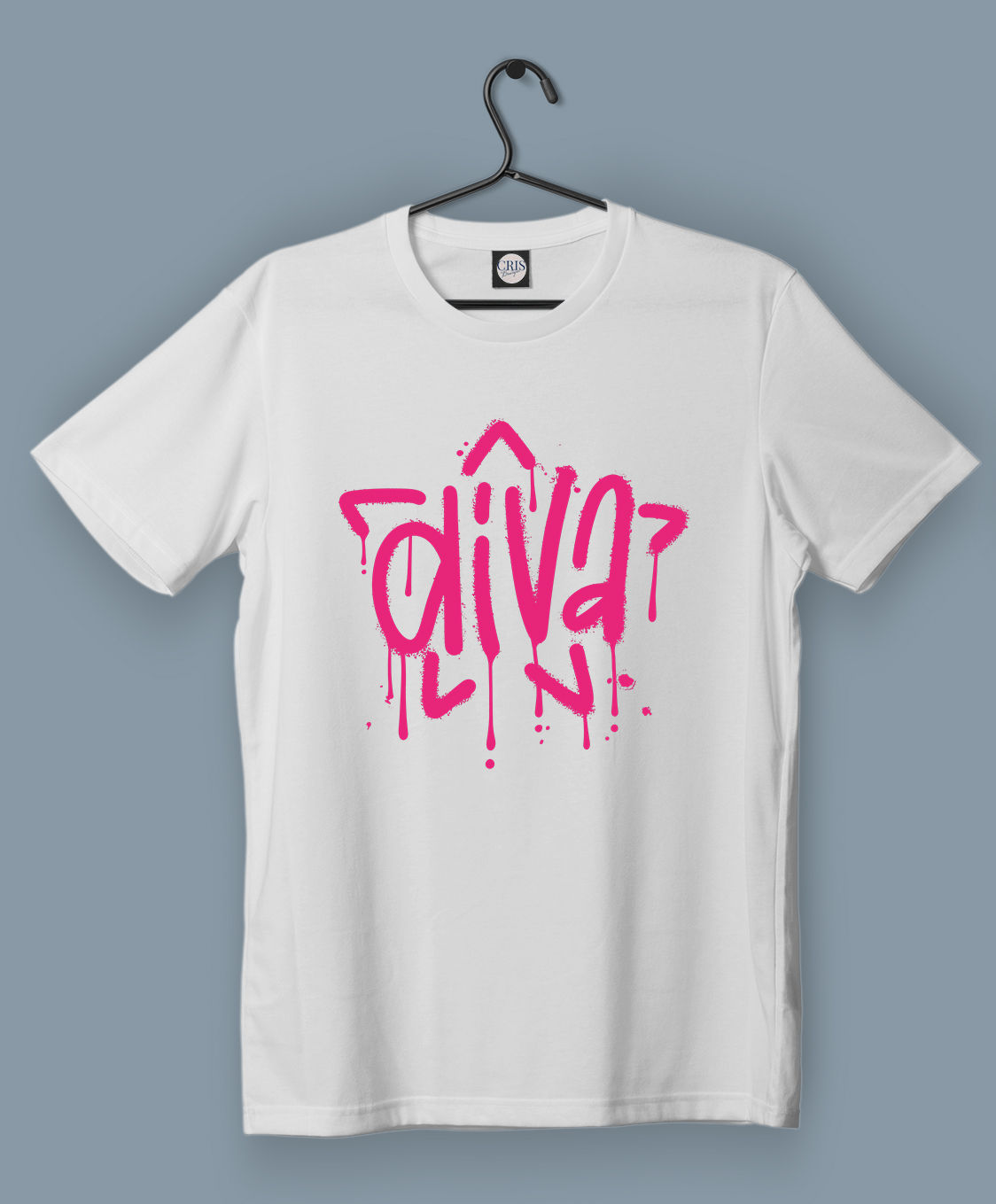 Baskılı Kısa Kollu Unisex Basic_diva-urban-street-graffiti-white