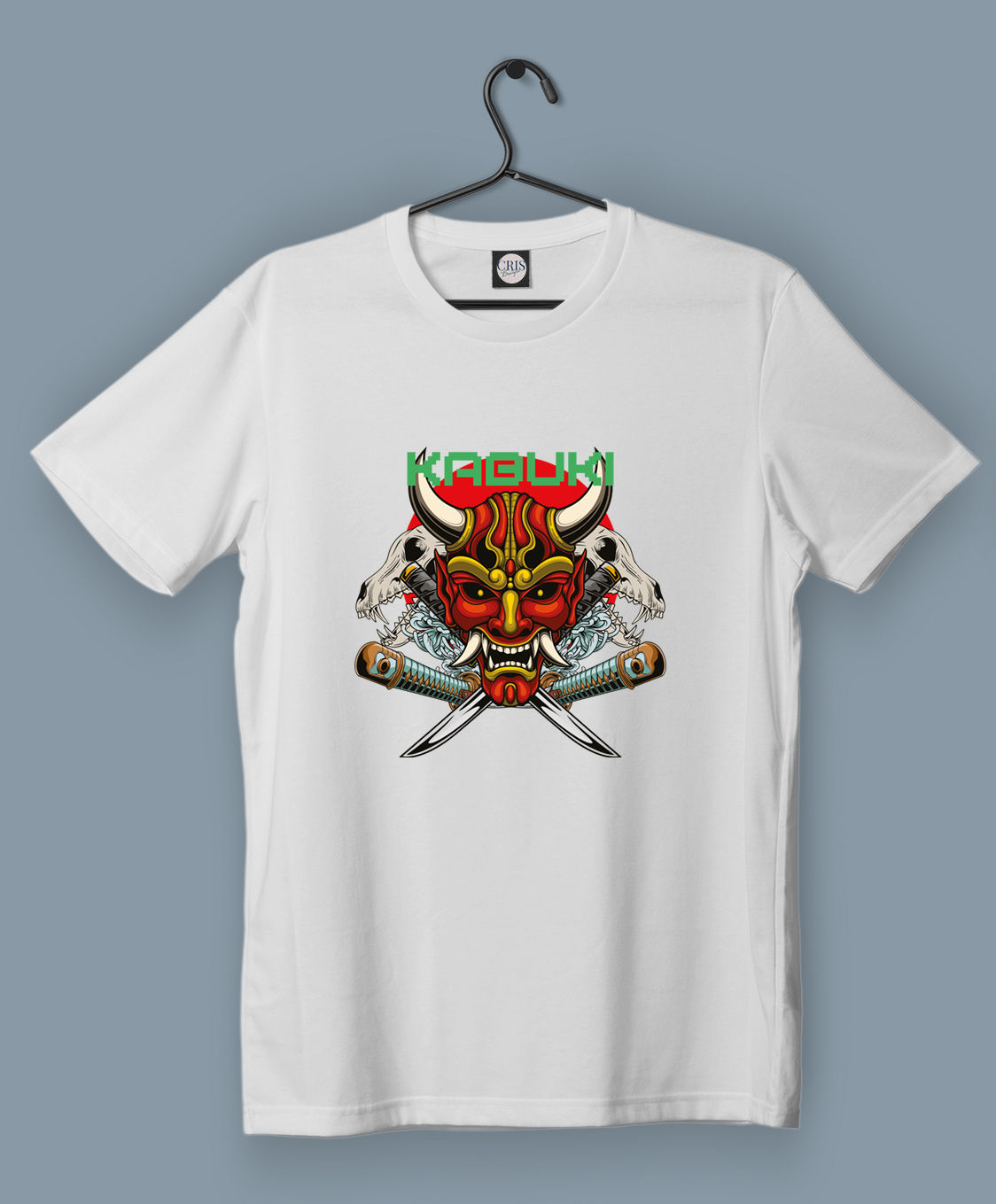 Baskılı Kısa Kollu Unisex Basic_kabuki_07_2
