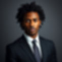 biracial black male with curly hair in a suit professional head shot realistic picture.jpg