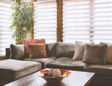 Couch with Blinds Behind
