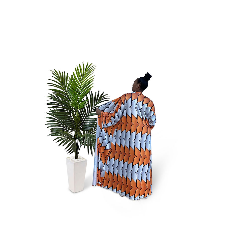 Thumbnail: Orange Printed Full Length Cardigan