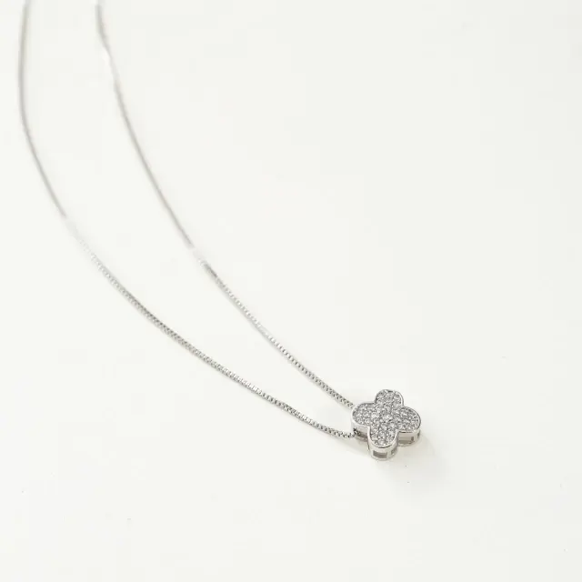 Miniatura: Colar Mini Trevo Cravejado