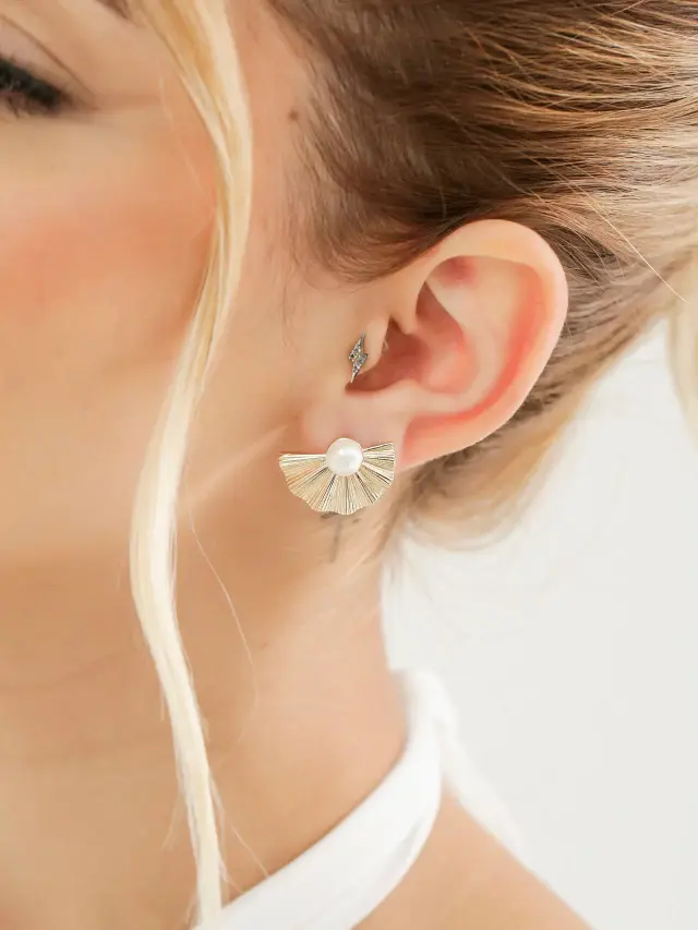 Miniatura: Brinco Leque  Pérola Shell