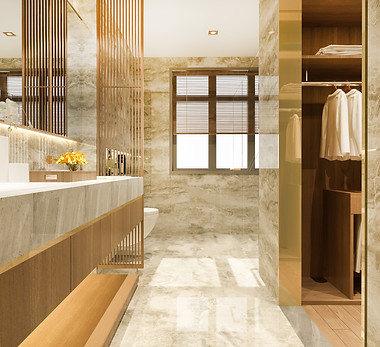 design-moderno-de-renderizacao-em-3d-e-banheiro-e-banheiro-e-guarda-roupa-de-marmore-com-c