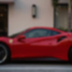 Red sports car with dark window tint