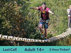 Teenager on high ropes course