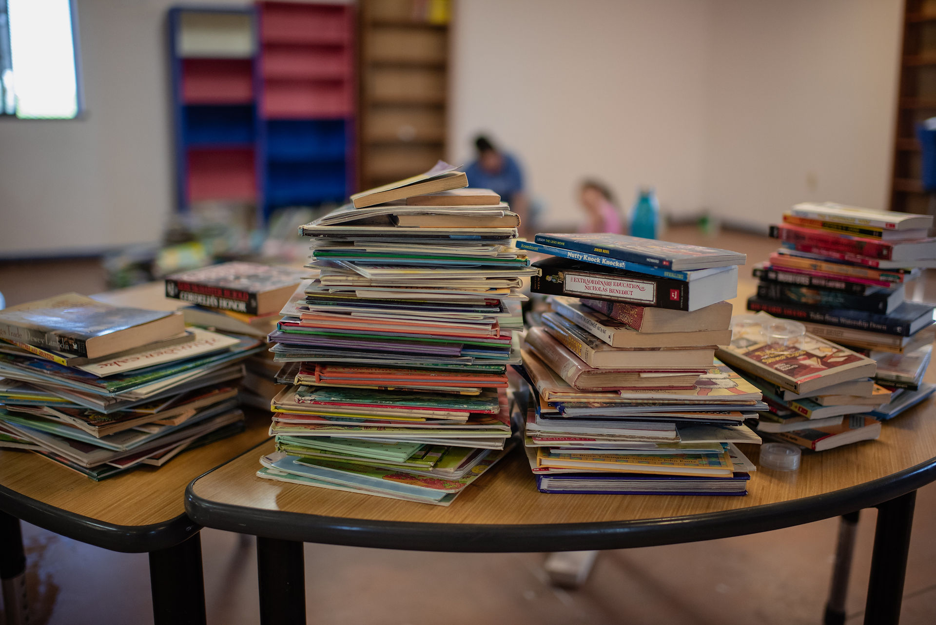 Stack of books at the AYC