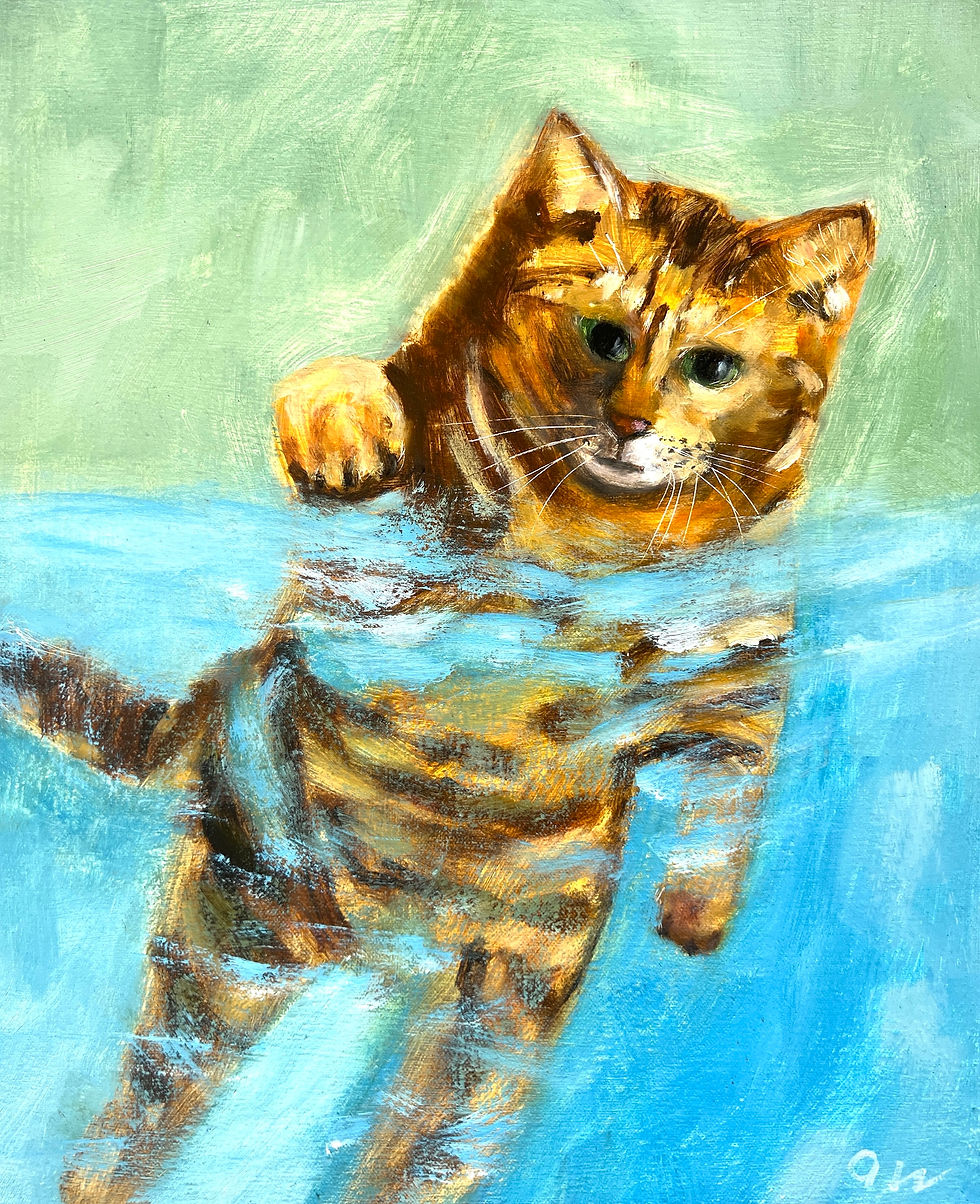 Anna West, Racing Cat, 14x11, $600
