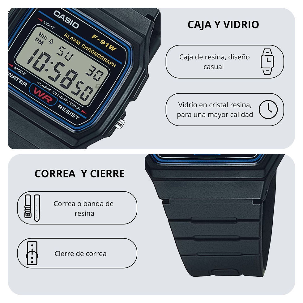Miniatura: Reloj Casio Unisex F-91W Diseño Casual