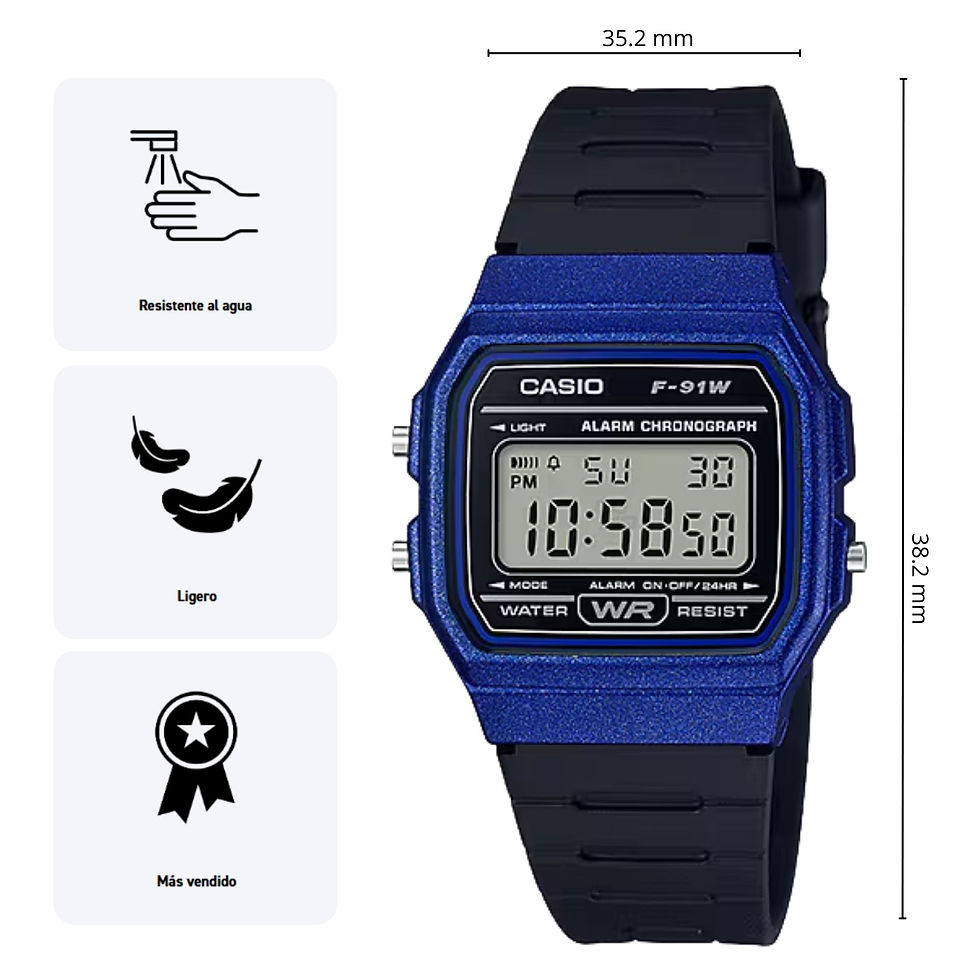 Miniatura: Reloj Casio Unisex F-91WM Diseño Casual