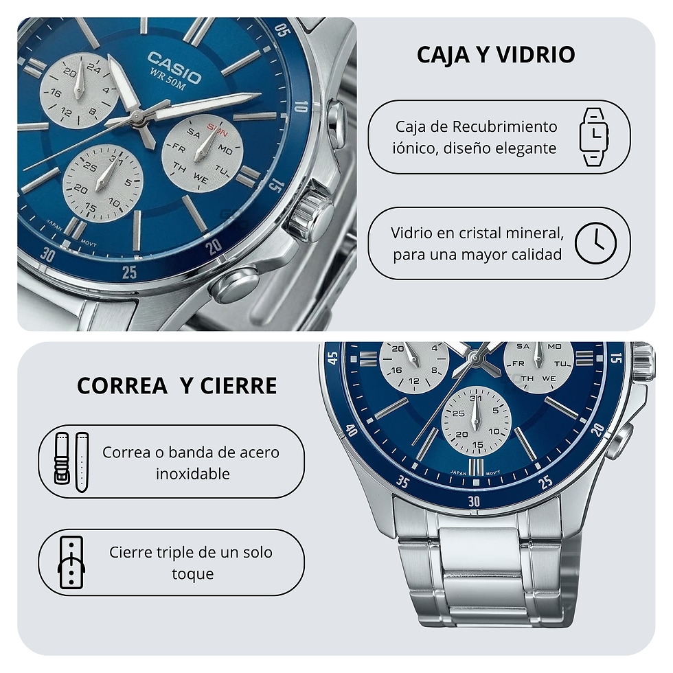 Miniatura: Reloj Casio Caballero MTP-1374D Elegante