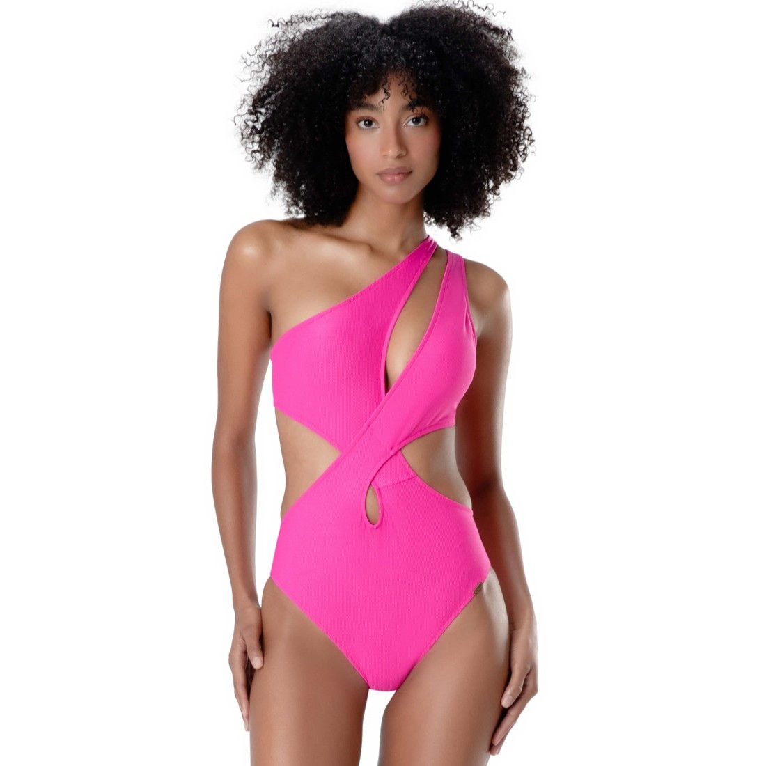 Maiô um ombro Índico pink Salinas