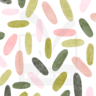Spring Ovals print in shades of green and light pink. Digital artwork by Shelby Ruch.