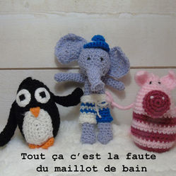 pingouin au crochet cochon au crochet et elephant au crochet atelier ecriture samedi defi retrouver JP