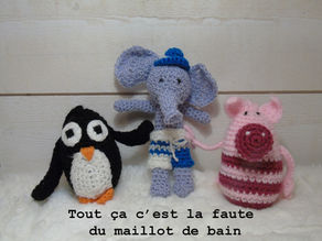 pingouin au crochet cochon au crochet et elephant au crochet atelier ecriture samedi defi retrouver JP
