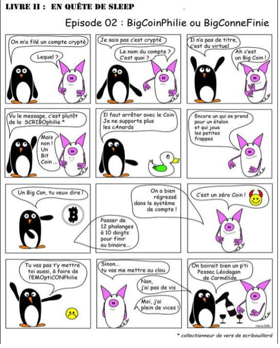 BD d'un pingouin et d'un cochon qui vont partir en mission pour retrouver le sleep et le slip