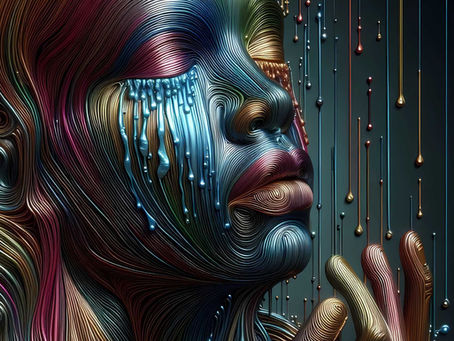 un visage de femme peint yeux fermés larmes de peinture insatisfaction de vie psychotherapie brignoles