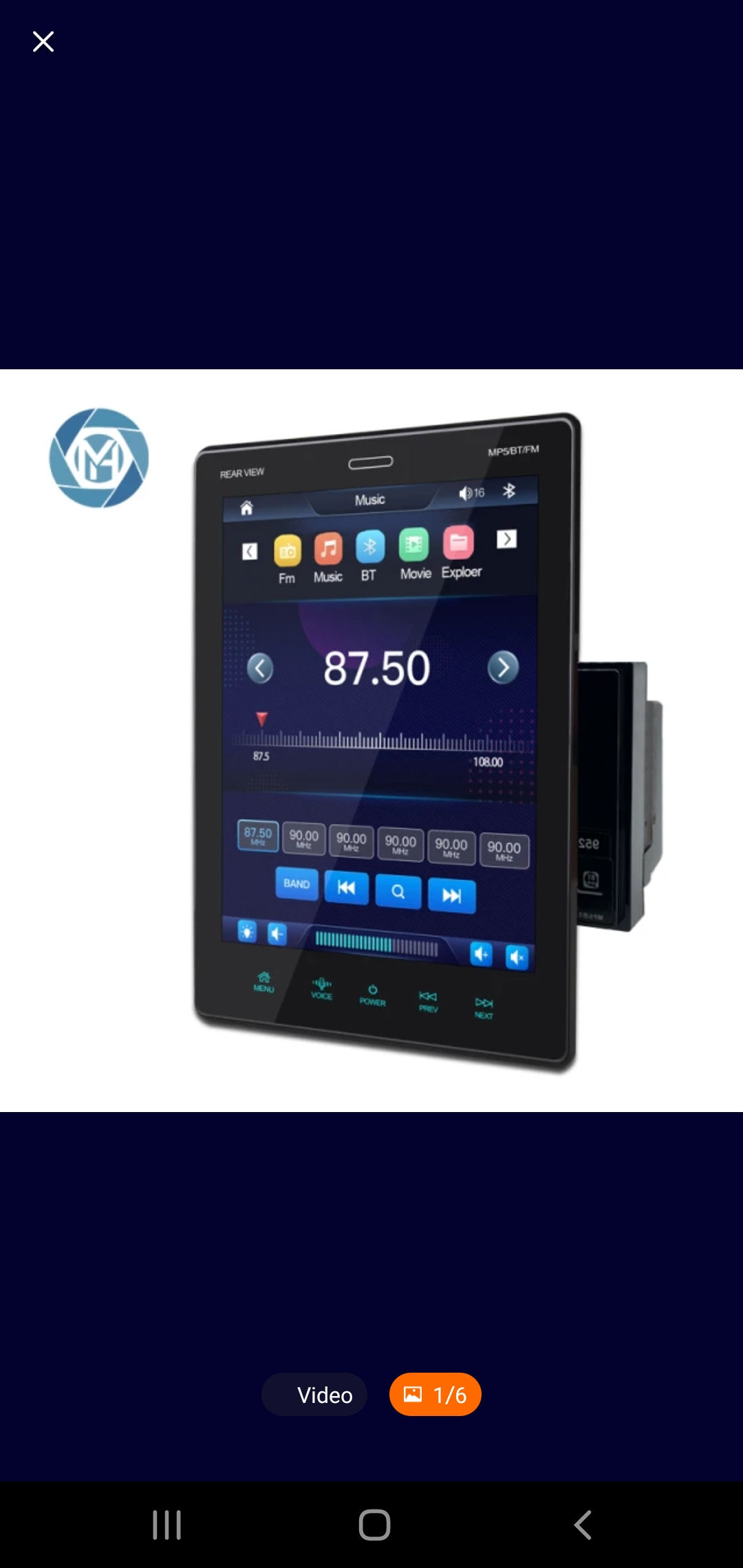 Ips vertical screen 2din auto radio 9.5in HD DIGITAL DISPLAY