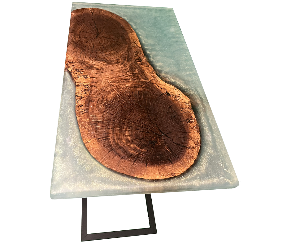Thumbnail: BlueHaven Oak Wood Epoxy C-Table