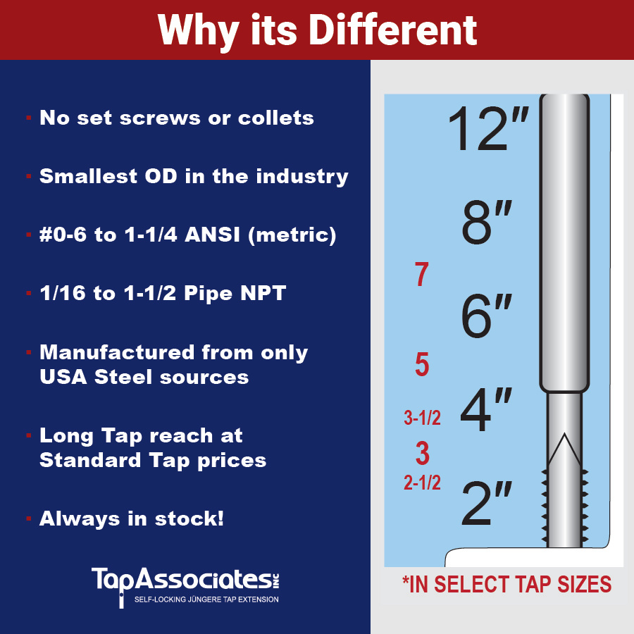 Power & Hand Tools Walton 40090 9 Piece 8 Long Style B Tap Extension