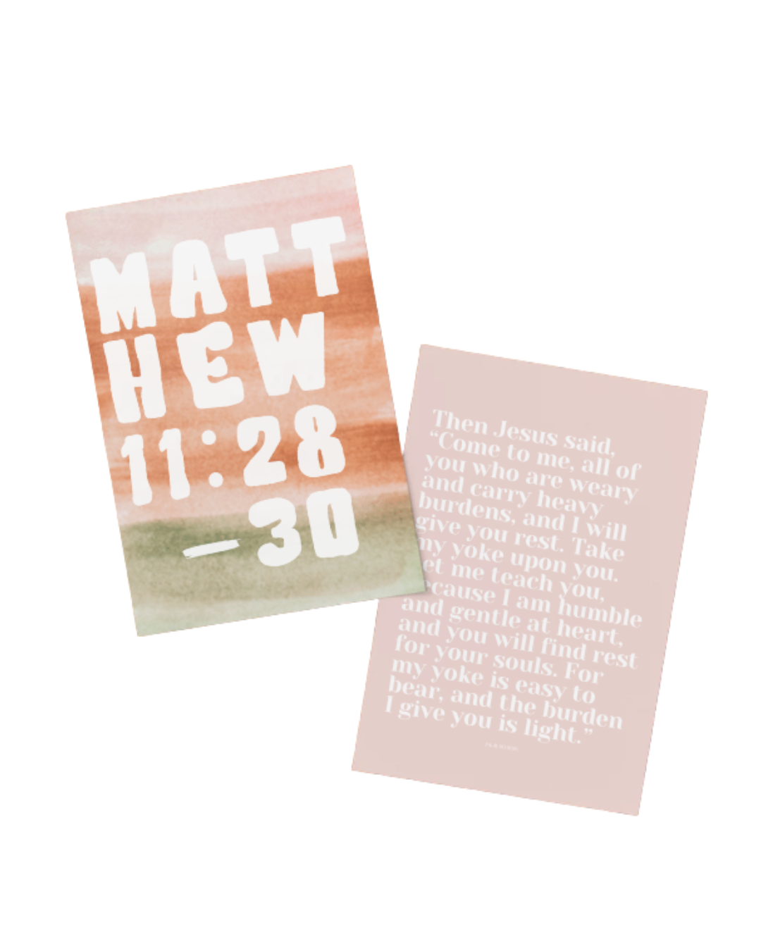 Matthew 11:28-30 Scripture Card