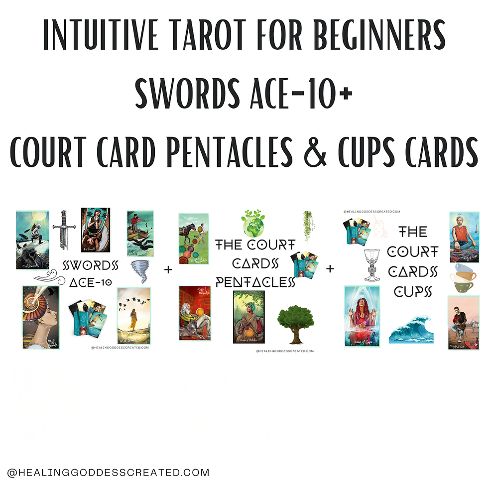 Intuitive Tarot for Beginners (3 of 5)  Court Cards Pentacles and Cups &  Swords Ace-10