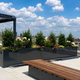Urban Pot lightweight commercial planters installed on rooftop load-restricted slab North America