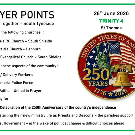 Prayer Points 28th June 2026